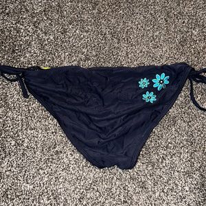 Black Flower Swim Bottoms